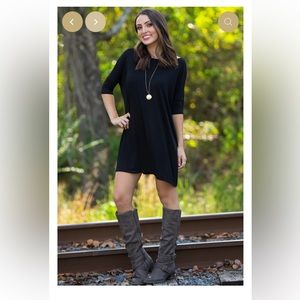 The Perfect Piko Half Sleeve Tunic-Black Size Small